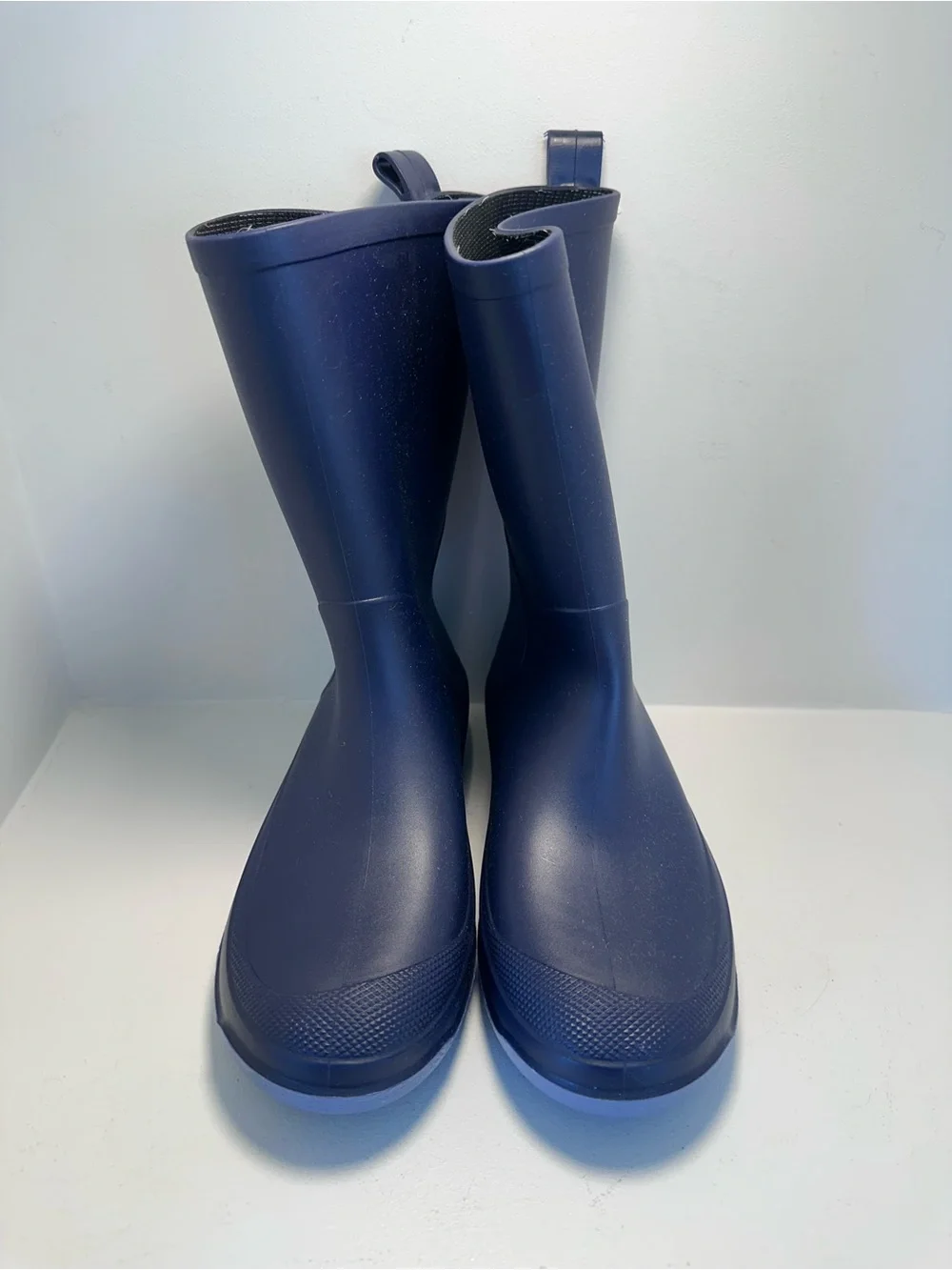 CAT & JACK Andy Rain Boots Navy Waterproof, Pull-On, Non-Marking Sole Size 3 New